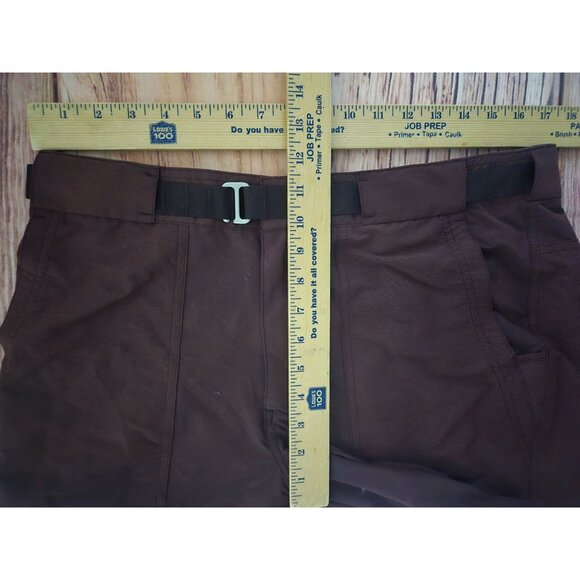 REI Co-Op Mens Burgundy Nylon Hiking Shorts Size 34 With Adjustable Belt - Picture 6 of 7